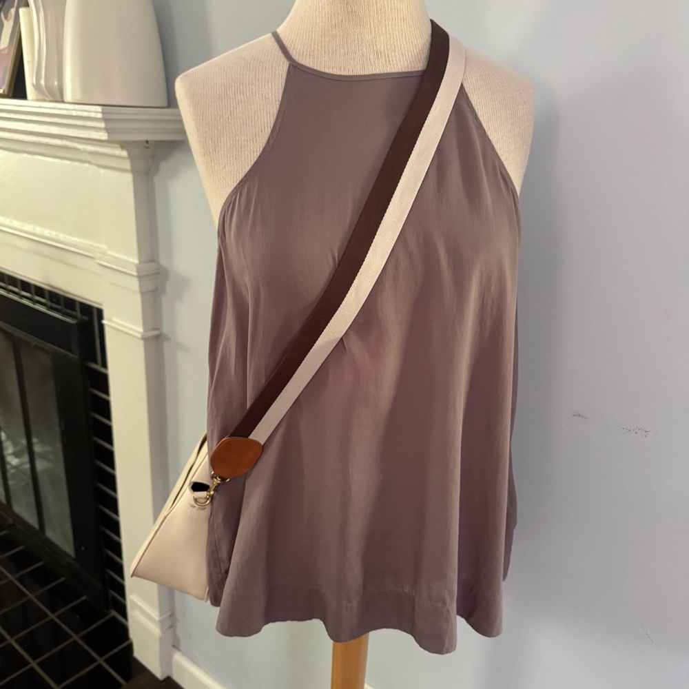 Anthro mauve top with button back, sleeveless halter NEW by Cloth & Stone